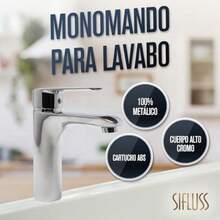 htyMonomando para Lavabo 100% Metalico Cuerpo Alto Cromo Maneral Metalico Aereador Ahorrador De Agua Cartucho ABS Incluye Mangueras Alta Durabilidad y Diseño Compactoyfg - como en la foto - Ver 3
