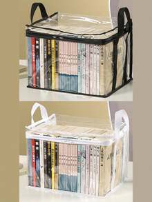 1 pieza/2 piezas Bolsa de almacenamiento de libros, de pie, bolsa de almacenamiento multifuncional para la sala de estar, el dormitorio, el estudio, bolso impermeable de PVC, organizador de juguetes y aperitivos - cuatro colores - Ver 13