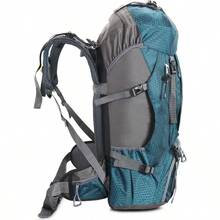 Bseash 60L Waterproof Hiking Camping Backpack With Rain Cover Large Outdoor Sport Travel Daypack Rucksack For Climbing - 藍綠色 - 查看 8
