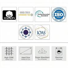 Cotton Craft Ultra Soft 6 Piece Towel Set Linen Luxurious 100% Ringspun Cotton Heavy Weight and Absorbent Rayon Trim - 2 Oversized Large Bath Towels 30x54 2 Hand Towels 16x28 2 Wash Cloths 12x12 - Lino - Ver 6