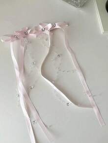 French Ballet Style Ribbon Beaded Long Tassel Bow Hair Clip, Sweet Girl Ballet Inspired Woven Hair Clip, New Hair Accessory, Claw Clips, Hair Slide, Hair Barrettes