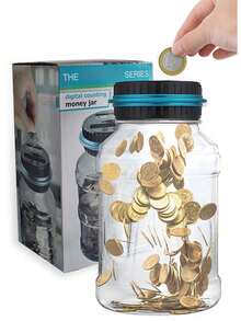 Hucha con contador de monedas automático y pantalla LCD - Capacidad grande, adecuada para uso diario y como regalo (Halloween/Acción de Gracias/Navidad) - hucha - Ver 1