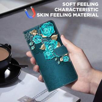 GLANDOTU Durable Anti-Drop Stand Card Slot PU Leather Pattern + TPU Flip Protective Phone Case