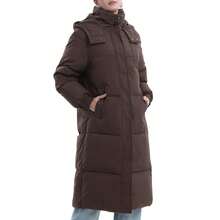 Long Puffer Jacket For Women,2026 Thickened Winter Coat Hooded With Deep Pockets, Ladies Warm Winter Jacket - Cà phê nâu - Xem 2