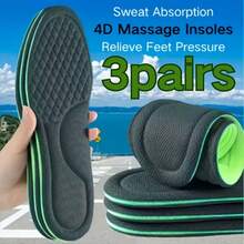 2 pares de plantillas de alta calidad, con excelente absorción de impactos, transpirabilidad y diseño sin olor - Plantillas acolchadas de espuma de memoria suave, plantillas elásticas recortables para aumentar la altura, adecuadas para zapatos, botas y zapatillas, zapatos planos, tacones altos, zapatos para correr - Proporcionan un confort excepcional, material de plantilla y espuma, zapato, selecciones de primavera y verano - Multicolor - Ver 3