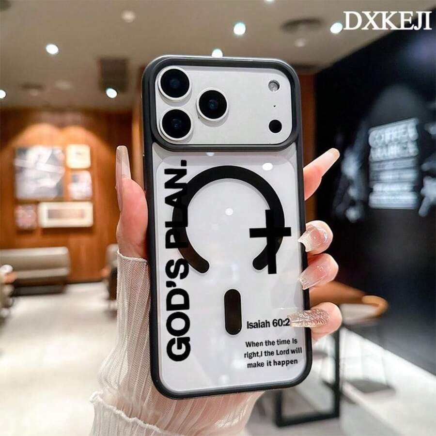 God's Plan Pattern Magnetic MagSafe Phone Case For IPhone 17 Air/16 Pro Max 15 Pro 14 13 12 11 Plus Lightweight Shockproof Slim Protective Cover Supports Wireless Charging Case CasingYOUR-BELOVED-PHONE Christmas Gifts Christmas Gifts,New Year Gifts,Valentine's Day GiftsYOUR-BELOVED-PHONE Christmas Gifts Christmas Gifts,New Year Gifts,Valentine's Day Gifts - 黑色 - 查看 1