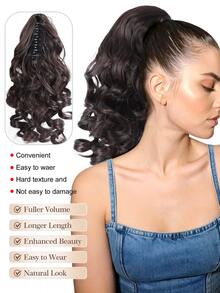 12" Ponytail Extension, Classic Loose Curly Wavy Claw Clip Pony Tails Hair Extensions Hairpieces For Women - Multicolor - View 8