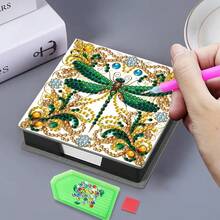 Bộ tranh đính kim cương 5D - Sổ tay/Hộp ghi nhớ họa tiết Mandala 9 ô - Quà tặng thủ công độc đáo, Bộ tranh đính kim cương, Hình tròn bất đối xứng, Quà tặng thủ công độc đáo cho bàn làm việc văn phòng và nhà - Nhiều màu - Xem 19