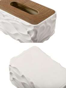 1pc Wavy Wooden Tissue Box Cover, Thickened Waterproof PP Material, Suitable For Living Room, Dining Room, Bathroom, Bedroom, Office, Hotel, Daily Use, Gift, National Day, Valentine's Day - Multicolor - View 11
