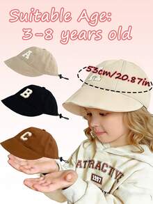 1 pieza Sombrero de sol grande y ajustable para niños, plegable y con estilo, con absorción de sudor y protección UV, adecuado para actividades al aire libre en todas las estaciones - Multicolor - Ver 5