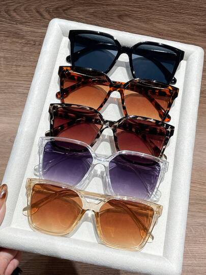 Bộ 5 chiếc kính gọng vuông thời trang tối giản phối màu, đa năng dành cho nữ, phù hợp cho tiệc tùng, phong cách đường phố, mùa hè, thường ngày, công sở, hẹn hò, chụp ảnh, ngoài trời, phong cách Y2K, chất liệu PC (Polycarbonate).