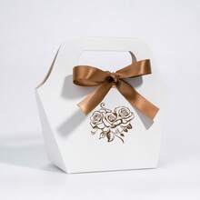 Customized Gift Bag, Customized Text, Rose Flower, Bow Tie, Souvenir Bag, Valentine's Day Gift Packaging Bag, Gift Packaging Bag, Customized Text