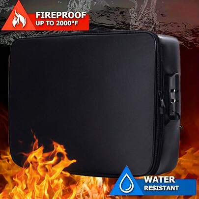Un conjunto de organizadores de documentos a prueba de agua y fuego con múltiples bolsillos, hechos de tela Oxford, adecuados para viajes y almacenamiento en el hogar, utilizados por viajeros y organizadores del hogar, categorizados como suministros de viaje.