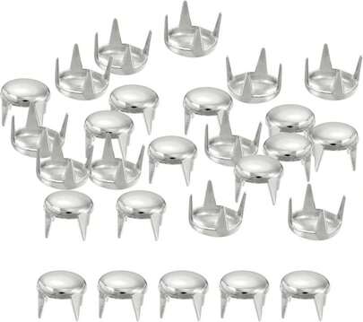 Uxcell 100Pcs 6mm Silver Round Dome Studs Metal Claw Beads Nailhead Rivets Spike Studs Spots Punk Rock DIY For Leather Craft Clothes Belt Bag Shoes Bracelet Accessories