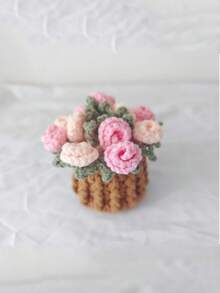 2pcs/Set Handmade Crochet Tulip Coasters, Tulip Bouquet Coasters With Basket, Heat-Resistant Pads, Tabletop Decor, Holiday Gift, Unique Creativity, Suitable For Home Decor, Valentine's Day Decor, Wedding Gift, Anniversary Gift, Girlfriend Gift, Mother's Day Gift, And Valentine's Day Gift. - Multicolor - View 12