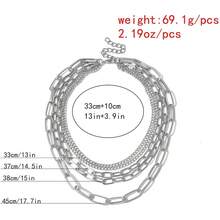 Chunky Necklaces For Women Punk Chain Silver Statement Collar Necklace - A型6 - 查看 2