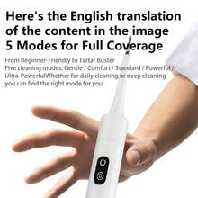 Ultrasonic Dental Cleaner, Electric Toothbrush For Home Use, 5 Intelligent Modes, Removes Tartar And Plaque, Teeth Whitening Device, Oral Care - Black - View 5