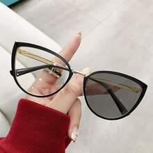一副双色金属猫眼眼镜，复古甜美时尚设计，电脑眼镜，适合近视和正常视力，户外光致变色时尚款式 - 彩色 - 查看 11