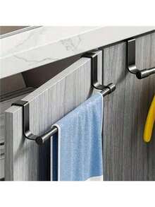 1pc Upgraded Sturdier Modern Wall-Mounted Kitchen Towel Rack - Space-Saving Household Bathroom Dish Cloth Holder, No Drilling Installation, Perfect For Storing Towels And Rags, White - Multicolor - View 3