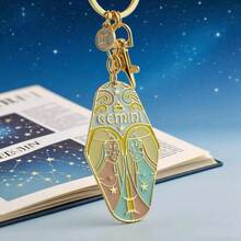 十二星座珐琅钥匙扣，适合作为礼物送给朋友、家人，生日礼物，也可作包包挂件，波西米亚风格 - 彩色 - 查看 8