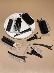 10件装女士隐形发夹垫，蓬松发根刘海发夹套装，美发造型套装，美发工具套装，女士配饰 - 黑色 - 查看 3