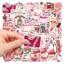 50 piezas de pegatinas con estilo de pergamino vintage, decoración DIY para el Día de San Valentín, Navidad, Año Nuevo en papelería, libros, tazas, equipaje, guitarra, casco, etc.