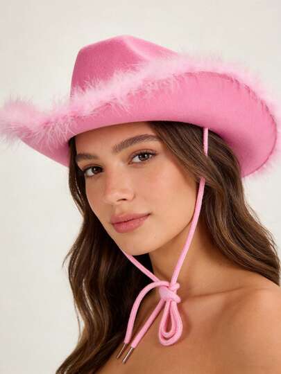 Women Girls Boys Cowboy Hat Classic Roll Up Brim Fedora Cowgirl Hat Western Cowboy Hat Stage Performance Hat