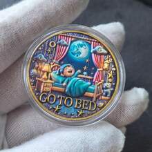 Decision Coin para lectores One More Chapter Go to Bed Challenge Token Divertida moneda de lectura aleación de zinc regalo para los amantes de los libros con funda protectora - como en la foto - Ver 2