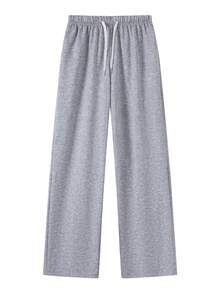 Women's Solid Color Outdoor Sports Pants, Elastic Waistband, Drawstring Waist Design, Versatile Minimalist Shorts