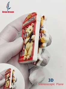 1 pezzo Magnete da frigo 3D con paesaggio mondiale, Orsetto della Germania Diario di viaggio + Cabina telefonica del Regno Unito Orsetto, Collezione souvenir di viaggio mondiale, Magnete decorativo da viaggio, Adatto per casa, ufficio, Souvenir di viaggio personalizzato Magnete da frigo, Decorazione per casa, cucina, stanza, ufficio, armadietto, regalo artigianale, souvenir per vacanze, piccolo regalo raffinato - Multicolore - Visualizzare 4
