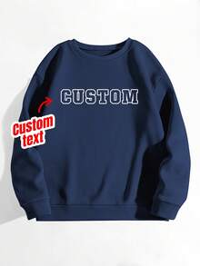 Sudadera universitaria personalizada - Se puede personalizar con tu texto, regalos personalizados, sudaderas personalizadas, regalos para el Día de la Madre, cumpleaños - Azul Marino - Ver 1