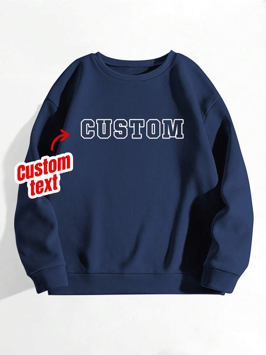 Sudadera universitaria personalizada - Se puede personalizar con tu texto, regalos personalizados, sudaderas personalizadas, regalos para el Día de la Madre, cumpleaños - Azul Marino - Ver 1