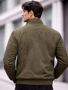 Men's Reversible Double-Sided Twill Jacket – 2 Colors In 1 | Premium Casual Style - Green - View 5