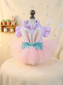 PETSIN 1件狗狗公主風格裙子,適用於獅子狗、博美犬、泰迪犬和其他小型貓狗 - 紫色 - 查看 8