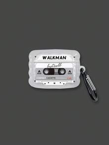 1 pieza Funda para auriculares con diseño de onda 3D y estampado de letra de cinta de casete, compatible con auriculares Bluetooth de Apple (auriculares no incluidos) - transparente - Ver 14