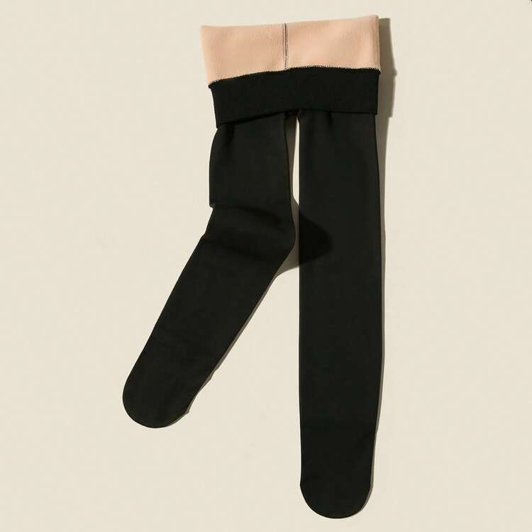 1/2 piezas Medias térmicas forradas para niñas, medias transparentes negras cálidas y cómodas, leggings térmicos gruesos, medias de estribo suaves y casuales, adecuadas para volver a la escuela, uso diario, esquí al aire libre, práctica de baile, fiesta de cumpleaños, regalo de vacaciones - Negro - Añade 3