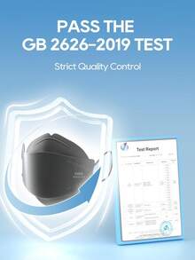 10 Piezas de Mascarilla KN95 con Protección de Cuatro Capas, Tipo Boca de Pez Desechable con Hoja de Sauce, Antivaho, Certificado por Estándar Nacional, Protección Transpirable - Blanco - Ver 6