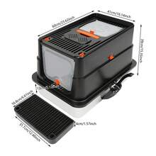 YUNRUX Stainless Steel Cat Litter Box, Large Cat Litter Box For Large Cats, Cat Litter Box With High Sides - Black - View 2