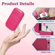 APink Flame Torch Lighters |   Outdoor Camping BBQ Candle Windproof, Metal Refillable Butane Lighters, Ideal Gifts For Girls, Birthday Women, Mother'S Day (No Butane Gas Required), Without Battery - 粉色 - 查看 3