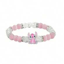 1件迪士尼史迪奇手工串珠手链 - 蓝/粉色合成宝石，麻绳设计，可爱卡通动物图案，适合15岁以上女孩 - 日常配饰，情人节礼物 - 创意可爱派对装饰，圣诞节、情人节、生日的理想之选（颜色随机发送） - 彩色 - 查看 7