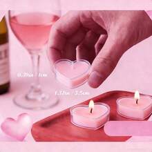 A Set Of 72/36 Heart-Shaped Pink Tea Lights, Each With A Burn Time Of Approximately 1.5 Hours, Producing No Smoke, Perfect For Occasions Like Valentine'S Day, Proposals, Weddings, And Parties. - Pink - View 8