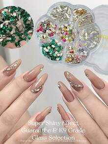 KIRAME 700颗扁平水钻美甲套装，K9玻璃混合形状和颜色钻石套装，美甲宝石，美甲沙龙，居家DIY美甲，美甲用品，圣诞节，新年，情人节美甲，节日礼物 - 彩色 - 查看 3