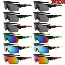 12 Pairs Of Fashion Anti-UV Glasses Suitable For Both Men And Women Ideal For Trips Without Battery Accessories Scratchresistant Coating Durable Lenses - 4 Black 2 Black Red 2 Black Green 2 Black Yellow 2 Red - View 4