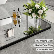 36"X 24" Black Bathroom Mirrors For Over Sink, Vanity Mirror Wall Mounted,Framed Rectangle Mirrors For Living Room Entryway, Anti-Rust, Tempered Glass Hangs Horizontally Or Vertically - 36英寸x24英寸 - 查看 3