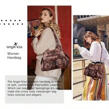 Angel Kiss Purses For Women Hobo Bag Soft PU Leather Shoulder Bag For Women - 棕色 - 查看 2