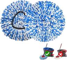 4 Pack Mop Replace Heads Compatible For OCeda, Spin Mop Refill Head Replacement For RinseClean 2-Tank System - Fluffy Microfiber, Machine Washable And Easy To Replace - MàuB - Xem 1