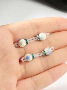 1对可调节夹式假乳环 - 8毫米糖果珠，乳环饰品，仿乳环，无需穿孔，假乳环，情人节礼物