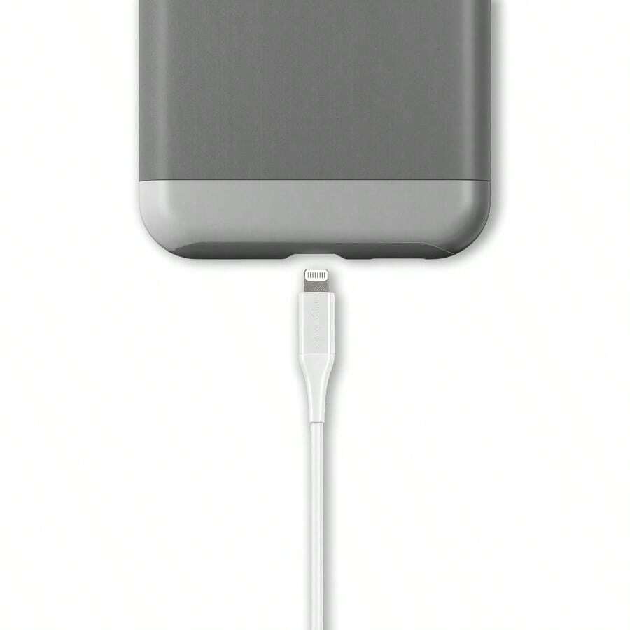Cable USB A a Lightning de ABS, Certificado MFi para Apple, Vida Útil 10,000 Flexiones, Color Blanco, 6 Pies - 1 paquete - Ver 1