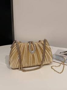 BAILEE 这款闪亮的一体式包包，镶嵌着闪亮的水钻，时尚奢华，配有金色手柄和金色链条，采用亚克力材质，搭扣闭合。可作为女士晚宴包、手拿包或斜挎包使用，适合购物、聚会、派对、婚礼、鸡尾酒会和送礼等场合。 - 彩色 - 查看 7