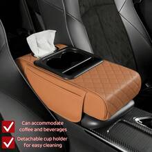 2026 Model High-Grade Faux Leather Car Armrest Box, Multifunctional Interior Accessory With Removable Cup Holder And Built-In Tissue Box, Comfortable Elbow Support To Enhance Driving Experience, Easy-To-Clean Modern Design, Provides Ample Storage Space, Universal Car Armrest Box Storage Upgrade Solution, Suitable For Daily Driving And Long-Distance Travel - Multicolor - View 9